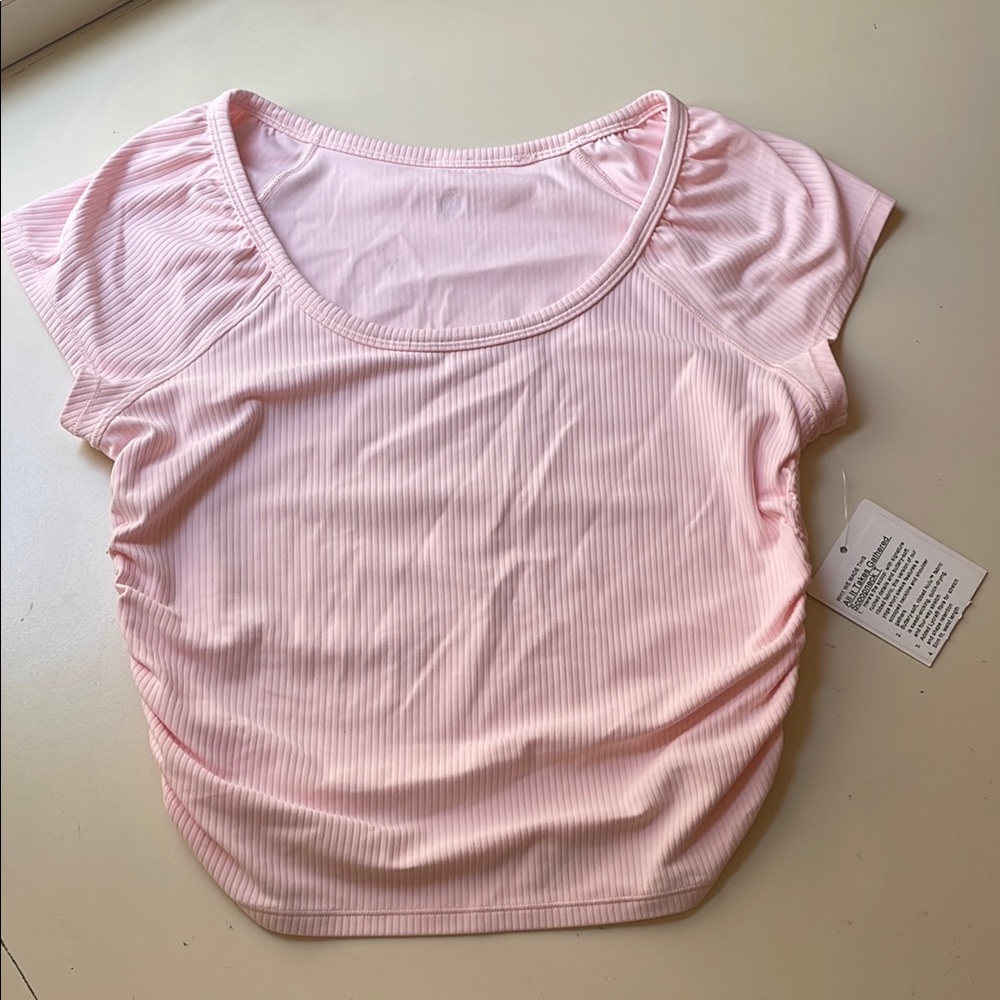 Lululemon All It Takes Pink Pearl Scoop Neck Ribbed Top Size Small - Picture 6 of 7